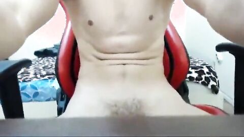 Romanian Amateur Twink Strokes Big Cock on Webcam