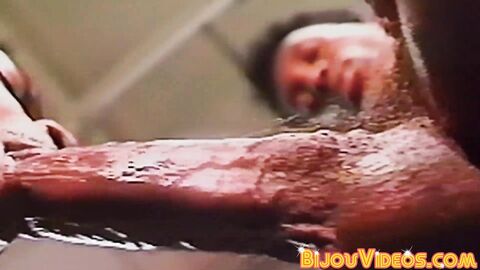 Extr3emely aroused Rolph Coral savagely consumes two dicks at the same time