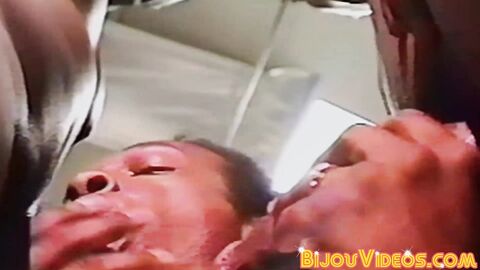 Extr3emely aroused Rolph Coral savagely consumes two dicks at the same time