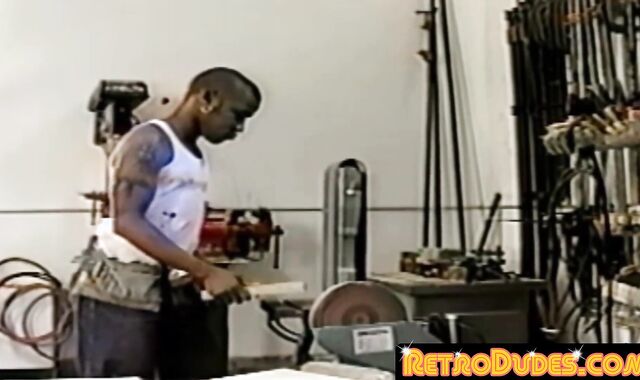 RetroDudes.com - Bottom dude anally railed in hardware store by hung homo