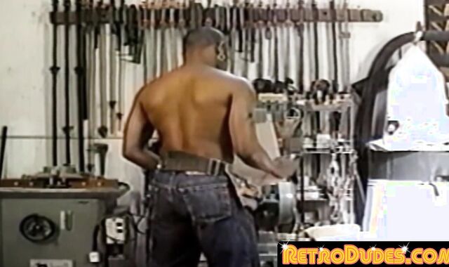 RetroDudes.com - Bottom dude anally railed in hardware store by hung homo