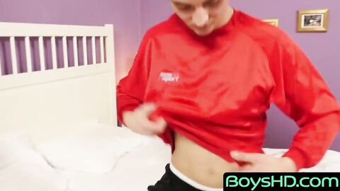 BoysHD.com - Young man relaxes by jerking off with fingers in his ass for deep pleasu