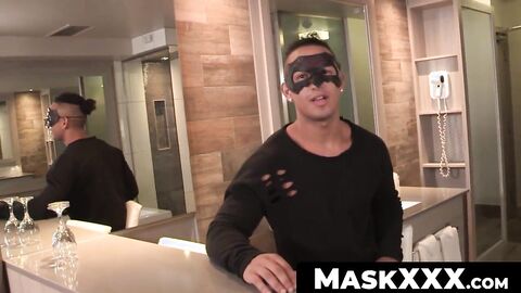 MaskXXX.com - Muscular stud's abs tease and solo big dick tugging