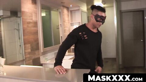 MaskXXX.com - Muscular stud's abs tease and solo big dick tugging