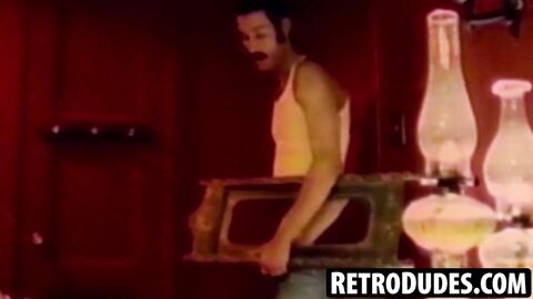 RetroDudes.com - Lean mustached Anthony Lee takes a hard oral and anal hammering