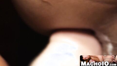 MachoIO.com - Latino jock cums after intense toy anal gaping