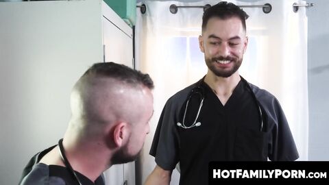 HotFamilyPorn.com - Two horny studs please each other's cock and deep holes in wild a