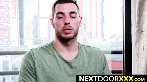 NextDoorXXX.com - Inked handsome Carter Woods masturbates in an intimate interview