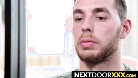 NextDoorXXX.com - Inked handsome Carter Woods masturbates in an intimate interview