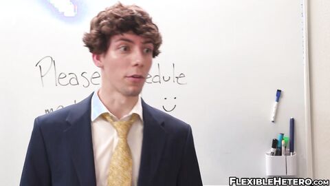 I caught my office colleague Derek Kage with his massive cock out