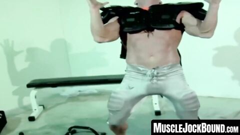 MuscleJockBound.com - Blond submissive jock's public humiliation with a wetting accid