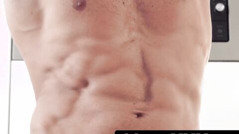 MaskXXX.com - Beefy stud's six pack show and fat dick tugging session