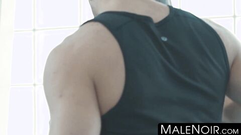 MaleNoir.com - Threesome interracial anal sex with handsome athletic gays fucking har