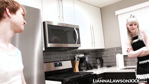 TS maid Lianna Lawson rimmed before raw anal banging