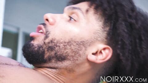 Tony Genius raw breeds black bear Micah Martinez by the poolside