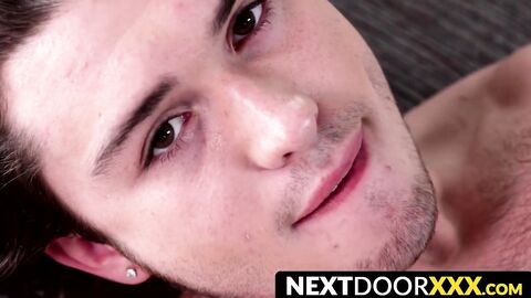 NextDoorXXX.com - Sensual young homo tugs big cock slowly until he cums in a hot solo