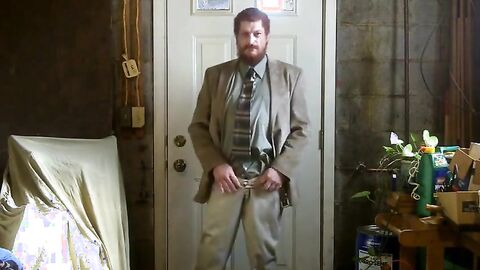 Big-Cock Israeli Daddy Strokes in Suit