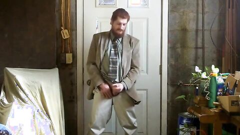 Big-Cock Israeli Daddy Strokes in Suit