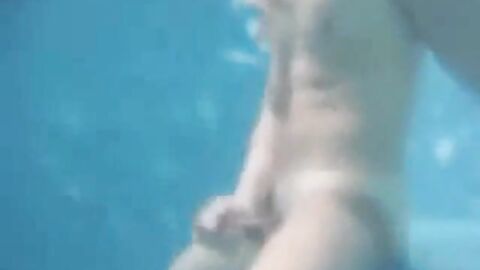 Big-Cock Man Masturbates Outdoors: Underwater Cum Explosion!