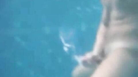 Big-Cock Man Masturbates Outdoors: Underwater Cum Explosion!