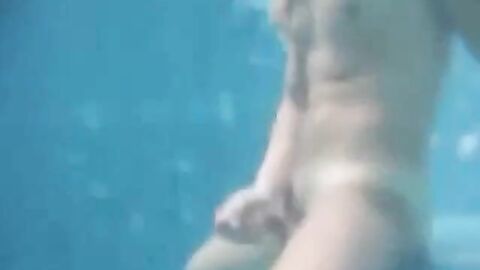 Big-Cock Man Masturbates Outdoors: Underwater Cum Explosion!