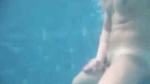 Big-Cock Man Masturbates Outdoors: Underwater Cum Explosion!