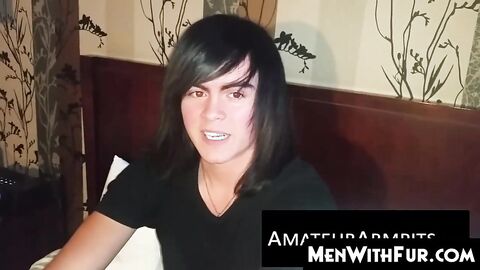 MenWithFur.com - Cute little twink jerks his never shaved prick solo