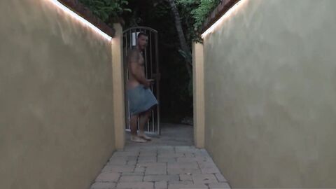 FuckThatHole.com - Bearded hung stud slurps hard cock deepthroat before bareback butt