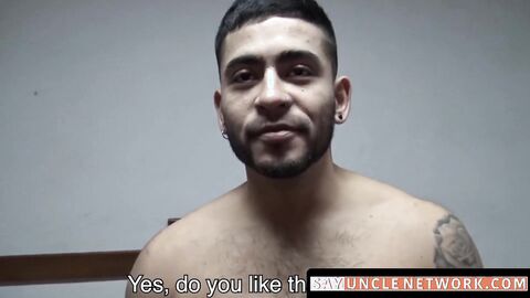 SayUncleNetwork.com - Latin man's first-time dick play session with a gay twist