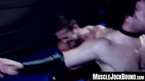 MuscleJockBound.com - Bound wrestler dominated and tormented by his tattooed opponent