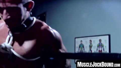MuscleJockBound.com - Bound wrestler dominated and tormented by his tattooed opponent