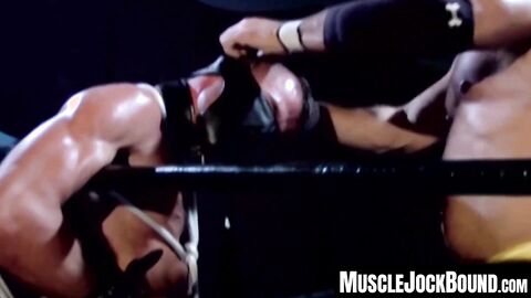 MuscleJockBound.com - Bound wrestler dominated and tormented by his tattooed opponent