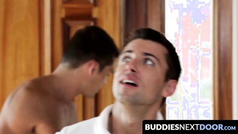 BuddiesNextDoor.com - Hot brunette Wolfie Blue and Luke Milan's massage turns into a