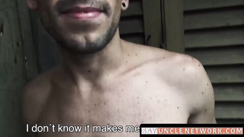 SayUncleNetwork.com - Outdoor gay seduction turns Latin hetero man into a cock lover