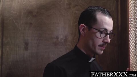 FatherXXX.com - Twink's wet blowjob leads to a raw, religious experience with a horny