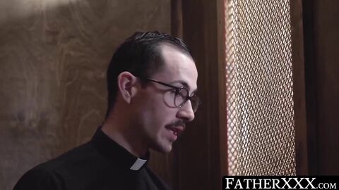 FatherXXX.com - Twink's wet blowjob leads to a raw, religious experience with a horny