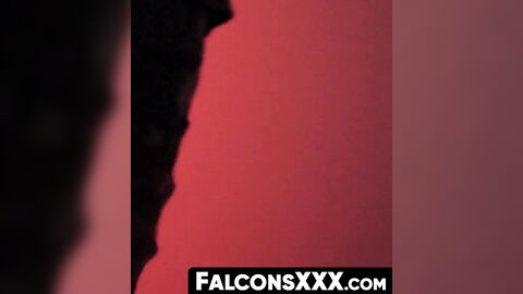 FalconsXXX.com - Two horny guys blowing each others dicks through a glory hole in a h