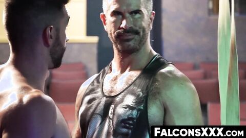 FalconsXXX.com - Three muscular hunks raw pounding and cock sucking in a wild club sc