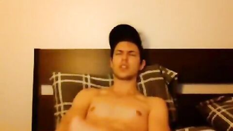 Twink's Amateur Striptease and Webcam Jerk Off Session