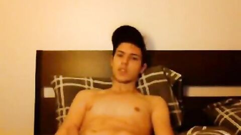 Twink's Amateur Striptease and Webcam Jerk Off Session
