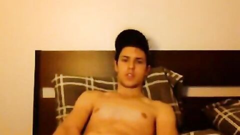 Twink's Amateur Striptease and Webcam Jerk Off Session