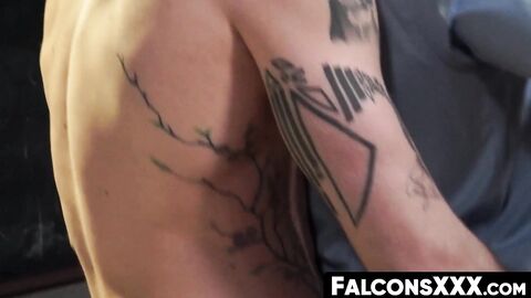 FalconsXXX.com - Inked stud pounding a guy's hole after rimming and cock sucking exci