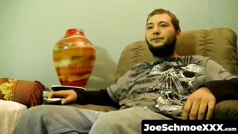 JoeSchmoeXXX.com - Straight dude watches TV while getting sucked off by Joe