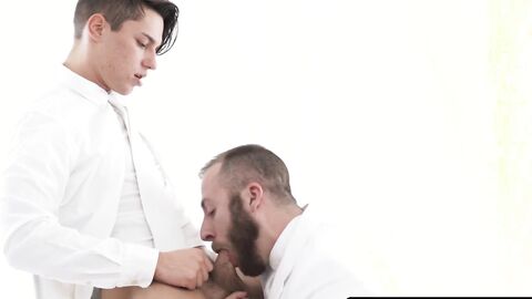 BoyMissionary.com - Cum-eating Mormon daddy deepthroats his sweet young cock as an ac