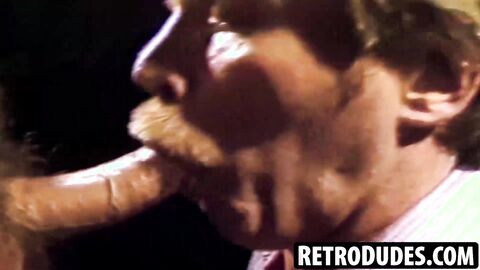 RetroDudes.com - Bearded homo sucks Dodges cock immediately after unzipping his pants