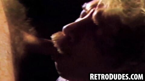 RetroDudes.com - Bearded homo sucks Dodges cock immediately after unzipping his pants