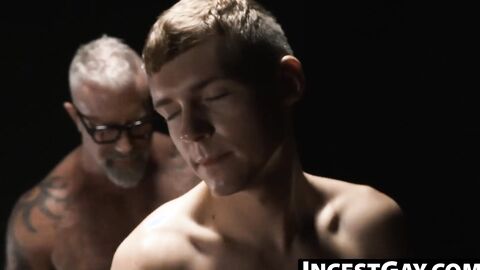 IncestGay.com - Rough BDSM with grandpa and his twink stepgrandson