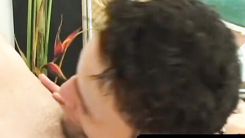 OTBXXX.com - Horny amateur twink shoots cum while getting his ass drilled deep