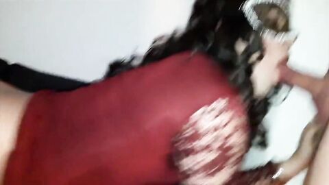Sissy Crossdresser Slut Deepthroats Big Cock for Daddy