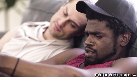 Damien White hops and rides Devin Trez big black cock